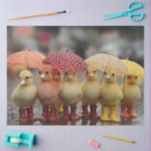 Decoupage grillige zomer eendjes in de regen tissuepapier (Craft)