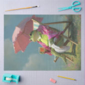 Decoupage grillige zomer kikker op warme dag tissuepapier (Craft)