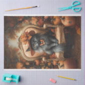 Decoupage grillige zwarte kat Herfst Portret Tissuepapier (Craft)