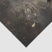 Decoupage grillige zwarte paard ingewikkelde bloem tissuepapier (Detail)