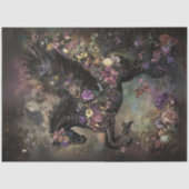 Decoupage grillige zwarte paard ingewikkelde bloem tissuepapier (Voorkant)