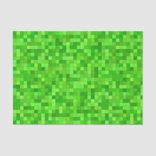Decoupage Groene Pixels Verjaardagsfeestje Tissuepapier (Voorkant)
