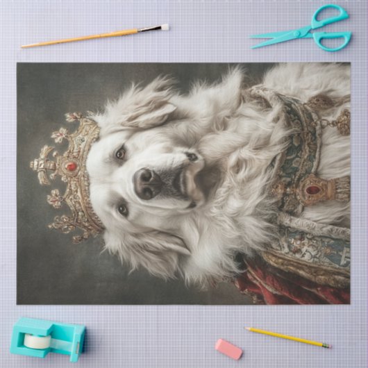 Decoupage Grote Pyreneeën Koninklijke Familie Tissuepapier (Craft)