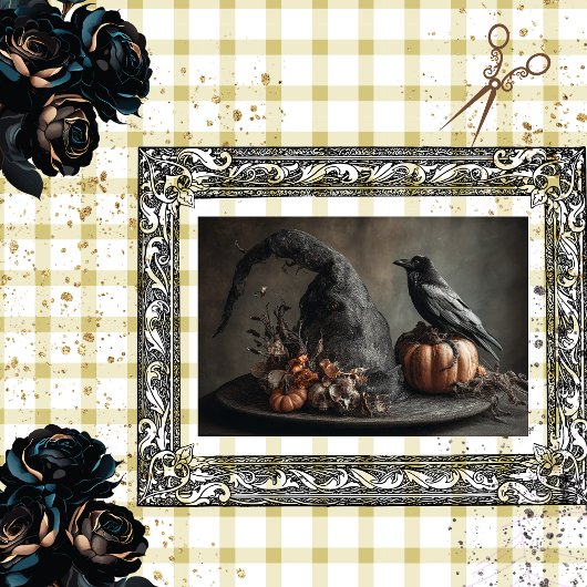 Decoupage Halloween Crow op Heksen Pet Tissuepapier