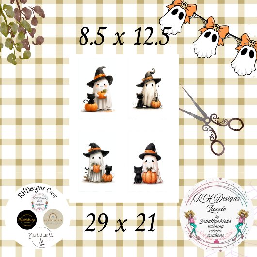 Decoupage Halloween Ghosts Scrapbooking Tissuepapier