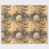 Decoupage Halloween Herfst Vleermuis Maan Cadeaupapier (Vlak)