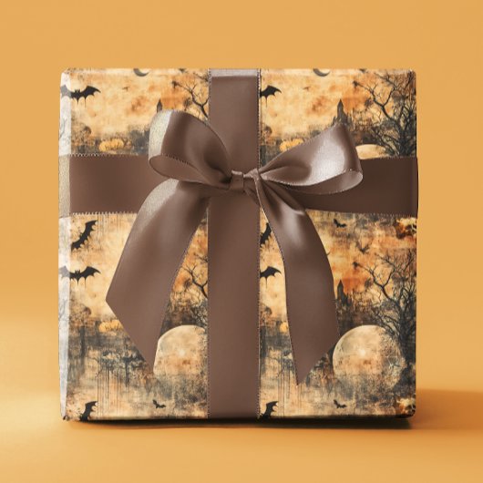 Decoupage Halloween Herfst Vleermuis Maan Cadeaupapier