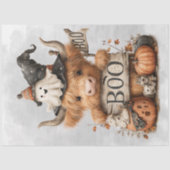 Decoupage Halloween Highland Koe Boo Sign Tissuepapier (Voorkant)