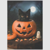 Decoupage Halloween Jack-0-Latern Moonlit Forest Tissuepapier (Voorkant)