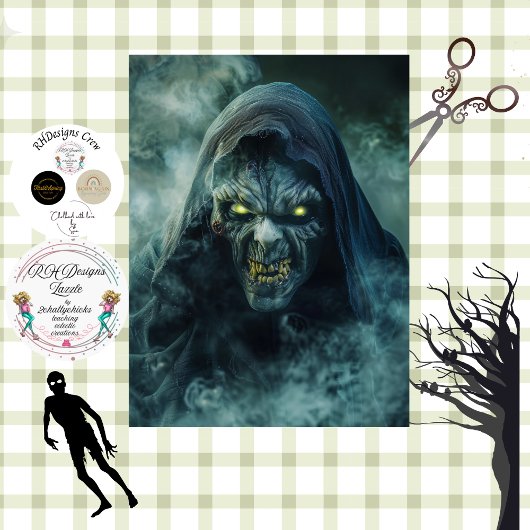 Découpage Halloween Monster Lichtgevende Ogen Tissuepapier