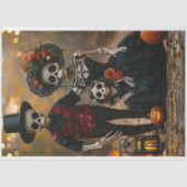 Decoupage Halloween Skeleton Family Tissuepapier (Voorkant)