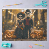 Decoupage Halloween Skeleton Paar Tissuepapier (Craft)