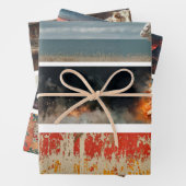 Decoupage Hand Saw Art Western 26x6" Designs  Inpakpapier Vel (In situ)