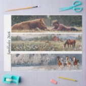 Decoupage Handsaw Design Cowboy, Red Barn, Horses Tissuepapier (Craft)