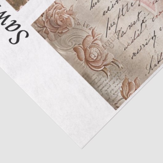 Decoupage Handsaw Design Rose, Peony, Cow Tissuepapier (Detail)