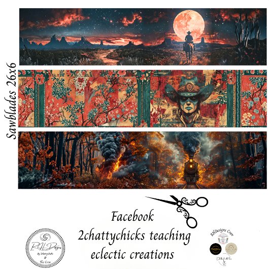 Decoupage Handzaag 26x6" Western Designs Tissuepapier