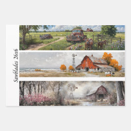 Decoupage Handzaag Ontwerp, Koe, Vrachtwagen, Zonn Inpakpapier Vel