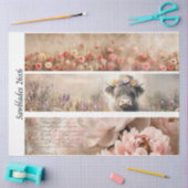 Decoupage Handzaag Ontwerp Roos, Pioen, Koe Tissuepapier (Craft)