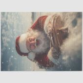 Decoupage Happy Santa Sledding op Hill Tissuepapier (Voorkant)