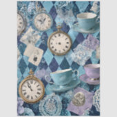 Decoupage Harlequin Tea Time Clocks Teacups  Tissuepapier (Voorkant)