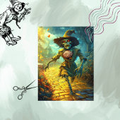 Decoupage Haunted Scarecrow Yellow Brick Road Tissuepapier