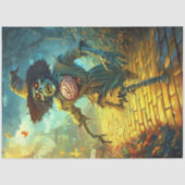 Decoupage Haunted Scarecrow Yellow Brick Road Tissuepapier (Voorkant)