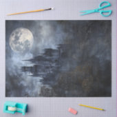 Decoupage Haunting Gothic Castle Maanverlichte hem Tissuepapier (Craft)