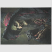 Decoupage Haunting Witch & Her Cat Brewing Tissuepapier (Voorkant)