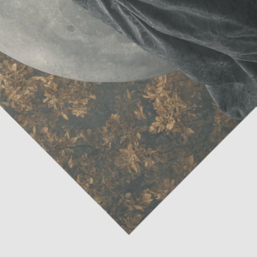 Decoupage Headless Horseman in Moonlit Sky Tissuepapier (Detail)