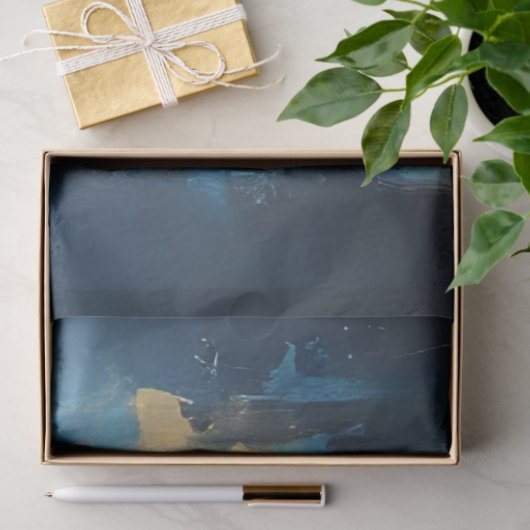 Decoupage Hedendaagse Blauwe Bizon Schilderij Tissuepapier (Geschenk)