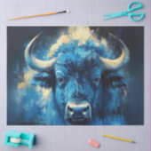 Decoupage Hedendaagse Blauwe Bizon Schilderij Tissuepapier (Craft)