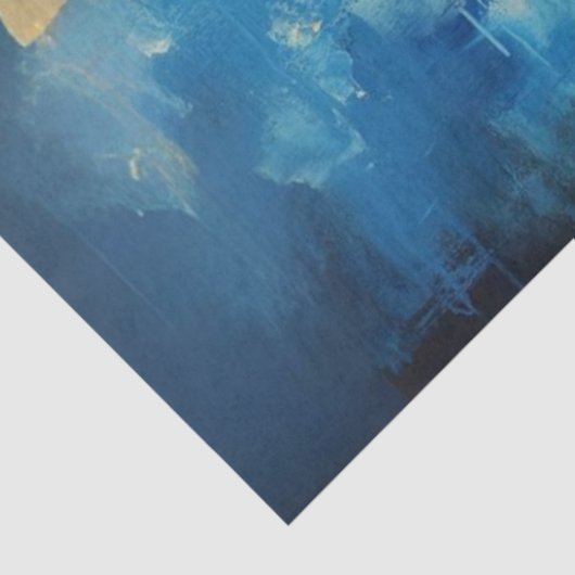 Decoupage Hedendaagse Blauwe Bizon Schilderij Tissuepapier (Detail)