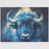 Decoupage Hedendaagse Blauwe Bizon Schilderij Tissuepapier (Voorkant)