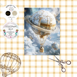 Découpage Heet Luchtballon Lijkt op Saturnus Tissuepapier