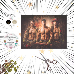 Decoupage Helden brandweerlieden Dramatische brand Tissuepapier