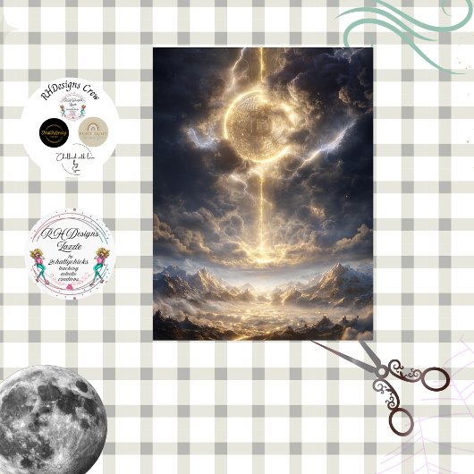 Decoupage Hemel Bitcoin Crypto Wereld  Tissuepapier