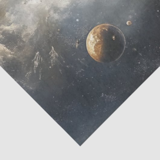 Decoupage Hemelse Achtergrond Saturnus Ballon Tissuepapier (Detail)