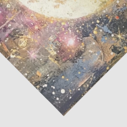 Decoupage Hemelse Droomachtige Aap Heldere Kleuren Tissuepapier (Detail)