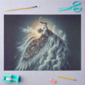 Decoupage Hemelse Engel Blowing a Trumpet Tissuepapier (Craft)