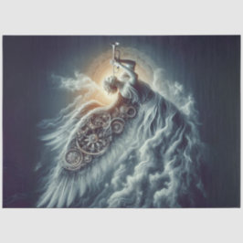 Decoupage Hemelse Engel Blowing a Trumpet Tissuepapier