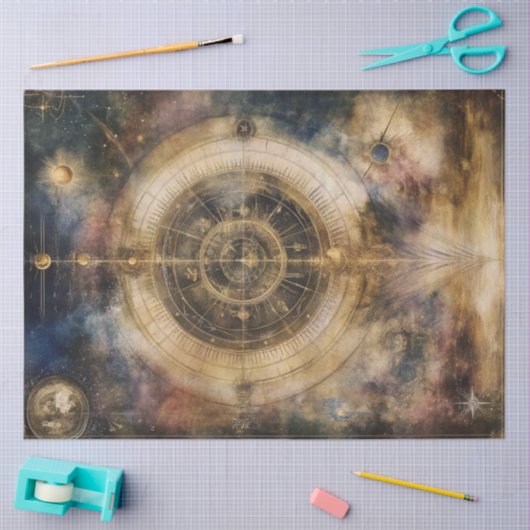 Decoupage Hemelse Kaart Astrologische Grafiek Tissuepapier (Craft)