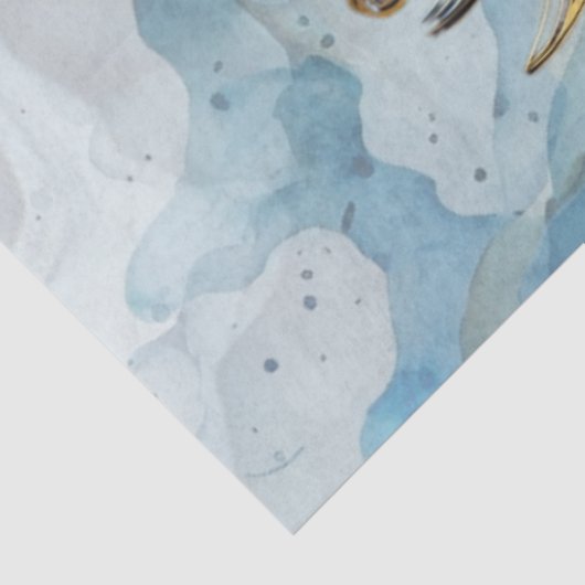 Decoupage Hemelse Zachte Blauwe Halve Maan Tissuepapier (Detail)