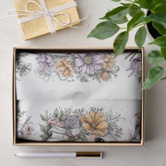 Decoupage Herfst Floral Ghosts - Meerdere maten Tissuepapier (Geschenk)