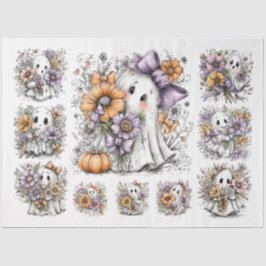 Decoupage Herfst Floral Ghosts - Meerdere maten Tissuepapier