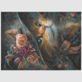 Decoupage Herfst Victoriaans Dressed Cat Art Tissuepapier (Voorkant)