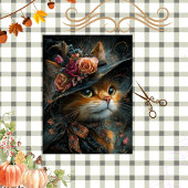 Decoupage Herfst Victoriaans Dressed Cat Art Tissuepapier