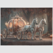 Decoupage herfstkoets witte paarden tissuepapier (Voorkant)