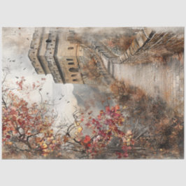 Decoupage Herfstscène Grote Muur China Tissuepapier
