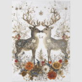 Decoupage herten bloemkunstwerk Kerstmis  Tissuepapier (Voorkant)