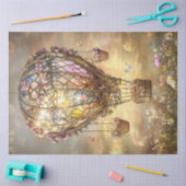 Decoupage Hete Luchtballon Glas in lood Bloemen Tissuepapier (Craft)
